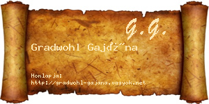Gradwohl Gajána névjegykártya